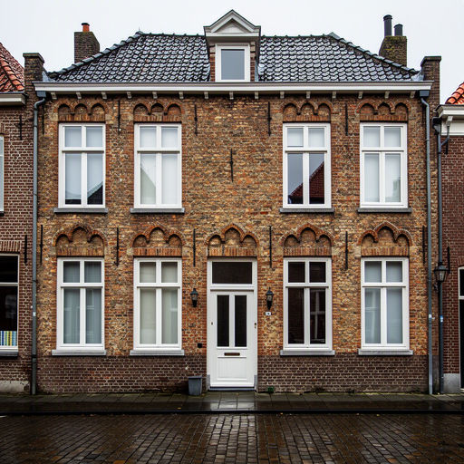 Moderne antraciet kunststof kozijnen in een vooroorlogse bakstenen woning in het centrum van Tilburg