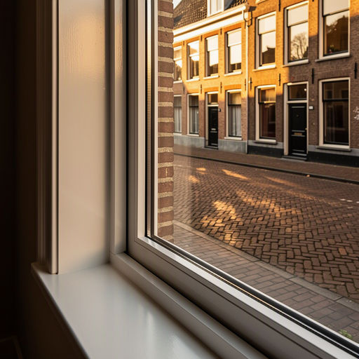 Interieur woning Oss met uitzicht door kunststof kozijnen op de Heuvel