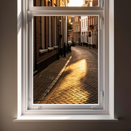 Interieur 's-Hertogenbosch met uitzicht door kunststof kozijnen op historische straat