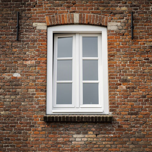 Detail kunststof kozijn met HR++ glas in karakteristiek bakstenen pand Rosmalen