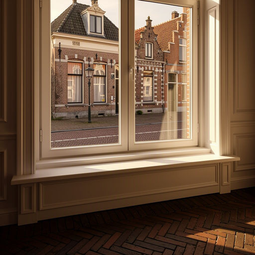 Interieur in Drunen met uitzicht op een groene tuin door kunststof kozijnen