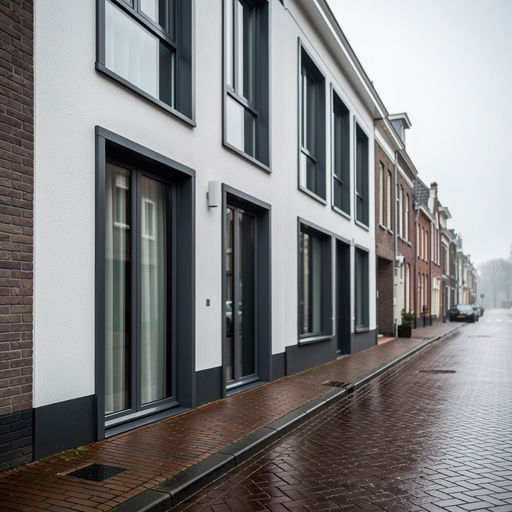 Witte kunststof draaikiepramen met HR++ glas in een rijtjeshuis