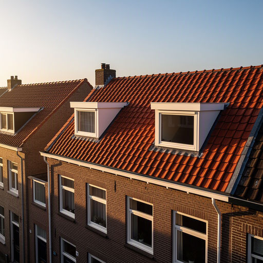 Kunststof dakraam in het schuine dak van een woning in Den Bosch
