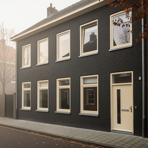 Kunststof kozijnen aan de voorgevel van een woning in Den Bosch